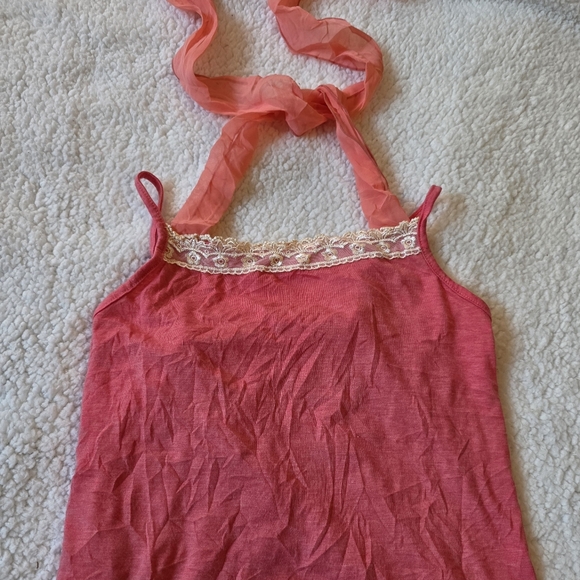 Comfort Basic asian brand coral pink camisole halter top - Picture 2 of 4